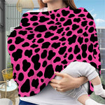 Black And Hot Pink Cow Print Baby Seat Cover