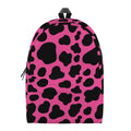 Black And Hot Pink Cow Print School Backpack