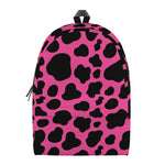 Black And Hot Pink Cow Print Backpack