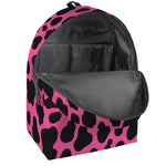 Black And Hot Pink Cow Print Backpack