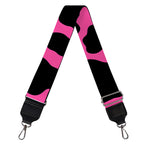 Black And Hot Pink Cow Print Bag Strap