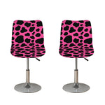 Black And Hot Pink Cow Print Bar Stool Covers