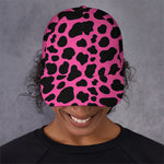 Black And Hot Pink Cow Print Baseball Cap