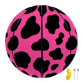 Black And Hot Pink Cow Print Basketball