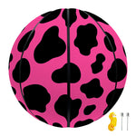 Black And Hot Pink Cow Print Basketball