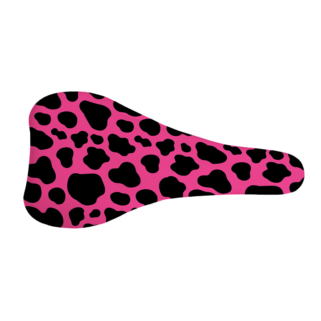 Black And Hot Pink Cow Print Bicycle Seat Cover