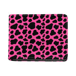 Black And Hot Pink Cow Print Bifold Wallet