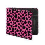 Black And Hot Pink Cow Print Bifold Wallet
