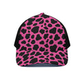 Black And Hot Pink Cow Print Black Mesh Trucker Hat