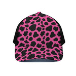 Black And Hot Pink Cow Print Black Mesh Trucker Cap