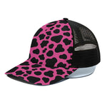 Black And Hot Pink Cow Print Black Mesh Trucker Cap