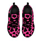 Black And Hot Pink Cow Print Black Running Shoes