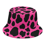 Black And Hot Pink Cow Print Bucket Hat
