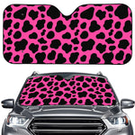 Black And Hot Pink Cow Print Car Windshield Sun Shade