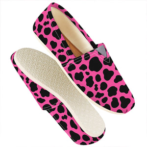 Black And Hot Pink Cow Print Casual Shoes