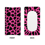 Black And Hot Pink Cow Print Changing Pad Cover