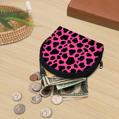 Black And Hot Pink Cow Print Coin Purse