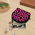 Black And Hot Pink Cow Print Coin Purse