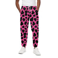 Black And Hot Pink Cow Print Cotton Sweatpants