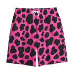 Black And Hot Pink Cow Print Cotton Shorts