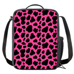 Black And Hot Pink Cow Print Crossbody Lunch Bag