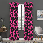 Black And Hot Pink Cow Print Curtain