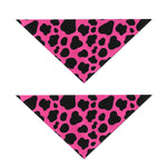 Black And Hot Pink Cow Print Dog Bandana
