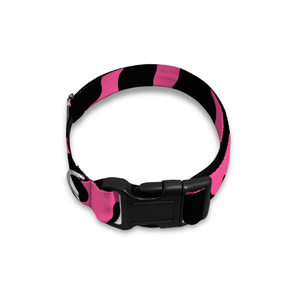 Black And Hot Pink Cow Print Dog Collar