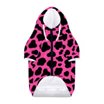 Black And Hot Pink Cow Print Dog Zip Up Hoodie
