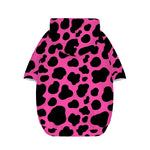 Black And Hot Pink Cow Print Dog Zip Up Hoodie