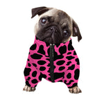 Black And Hot Pink Cow Print Dog Zip Up Jacket