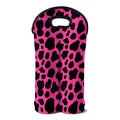 Black And Hot Pink Cow Print Double Neoprene Wine Tote