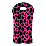 Black And Hot Pink Cow Print Double Neoprene Wine Tote
