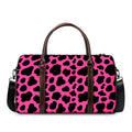 Black And Hot Pink Cow Print Duffel Bag
