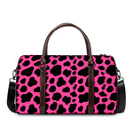 Black And Hot Pink Cow Print Duffle Bag