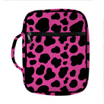 Black And Hot Pink Cow Print Front Pocket Bible Bag