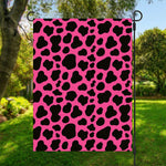 Black And Hot Pink Cow Print Garden Flag