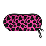 Black And Hot Pink Cow Print Glasses Case