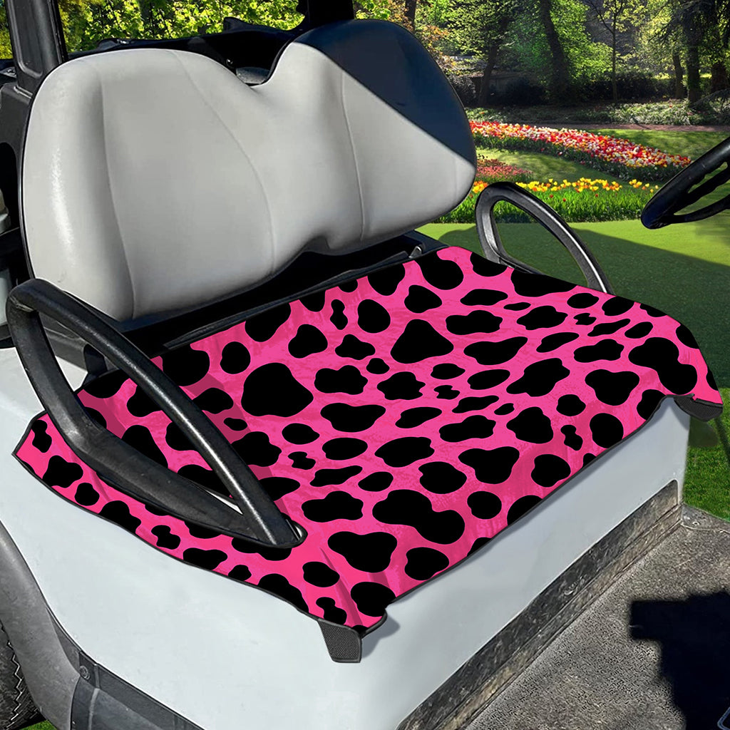 Black And Hot Pink Cow Print Golf Cart Seat Cover