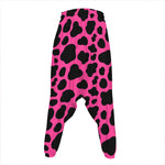 Black And Hot Pink Cow Print Hammer Pants