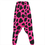 Black And Hot Pink Cow Print Hammer Pants