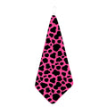 Black And Hot Pink Cow Print Hand Towel