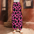 Black And Hot Pink Cow Print Harem Pants