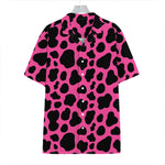 Black And Hot Pink Cow Print Hawaiian Shirt