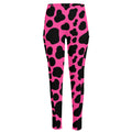 Black And Hot Pink Cow Print High-Waisted Pocket Leggings