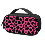 Black And Hot Pink Cow Print Insulin Cooler Travel Case