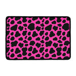 Black And Hot Pink Cow Print Kitchen Mat