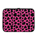Black And Hot Pink Cow Print Laptop Sleeve