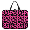 Black And Hot Pink Cow Print Laptop Sleeve With Handle