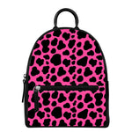Black And Hot Pink Cow Print Leather Backpack